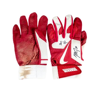 Mike Trout 2012 Pair of Signed Game Worn Batting Gloves From Rookie Season (Trout LOA)